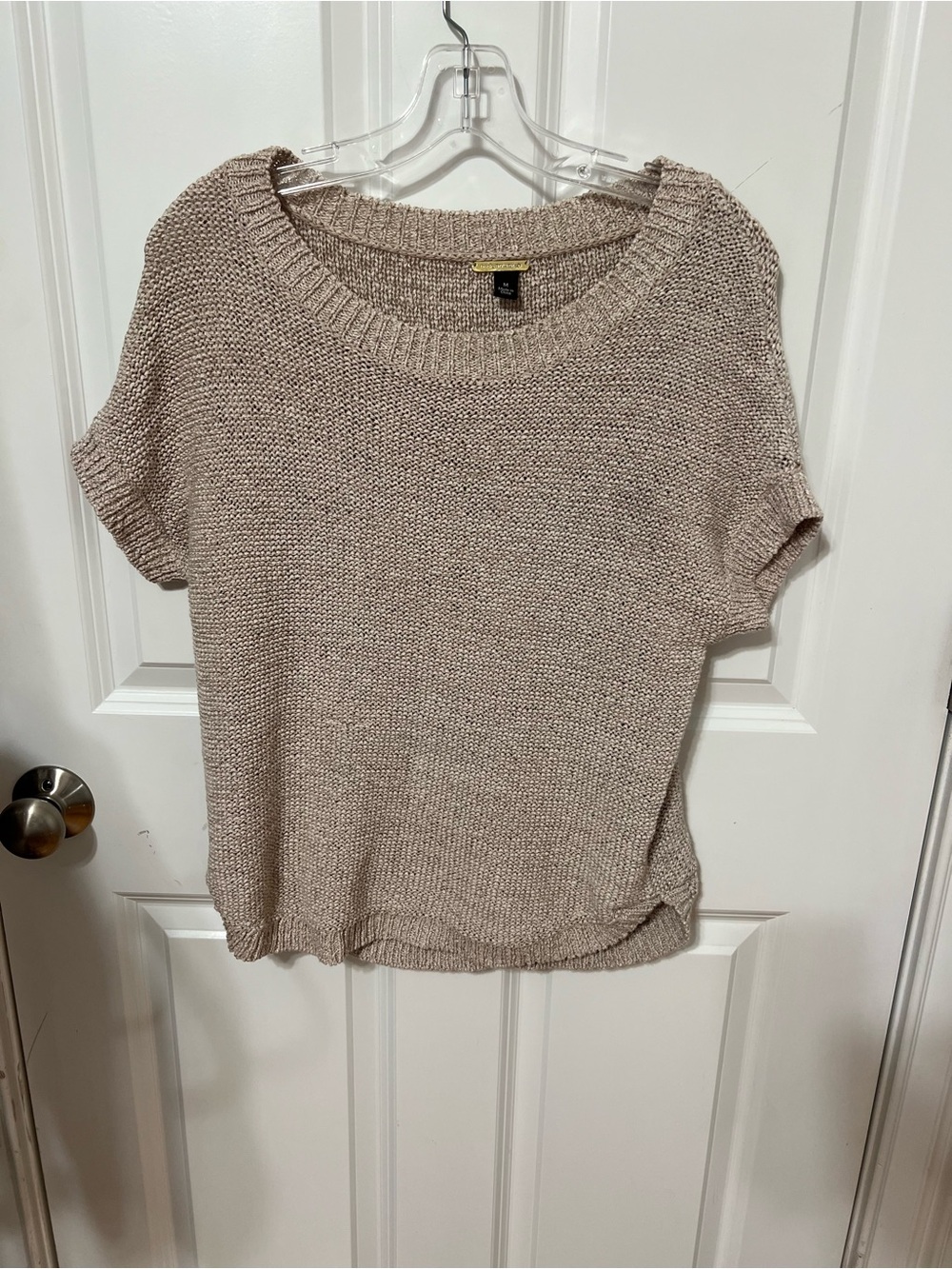 Short Sleeve Knit Sweater - Taupe